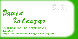 david koleszar business card